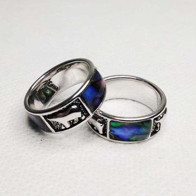 China Green Wedding Mens Womens Jewelry BOHEMIA Antique Finish Shell Brass Wedding Couples Ring for sale