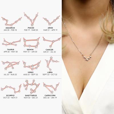 China Seasons Simple Korean Elegant Zodiac Zodiac Pendant Necklace For Women And Girls for sale