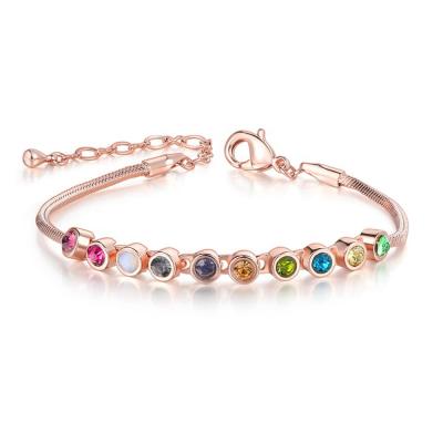 China Wholesale Cute Fashion Simple Style Plated With Rose Gold Colored Zircon Ladies Stainless Steel Bracelet for sale