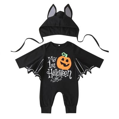 China Baby Rompers 2PCS Toddler Long Sleeve Baby Clothes Halloween Costume High Quality Anti Shrink Batwing Long Sleeve Baby Rompers 2PCS Set for sale