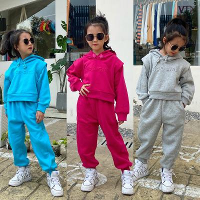 China Hot 2021 Style Casual Kids Girls Boys 100% Cotton Long Sleeve Shirt+pants 2pcs Casual Clothing Set Autumn for sale