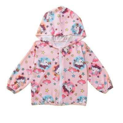 China 2021 cute cartoon zipper casual girl unicorn hoodie long sleeve clothing new coat for fall for sale