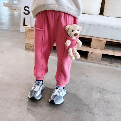 China New Fashion Anti-wrinkle Baby Clothing Custom Design Low Drilling MOQ Appliques Hot MOQ Baby Toddler Girl Loose Pants For Girls for sale