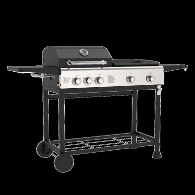 China Adjustable Height BBQ Machine 5 Rotating Burners Built In Portable Gas BBQ Grills Stainless Steel Home Kitchen Metal Indoor OEM for sale