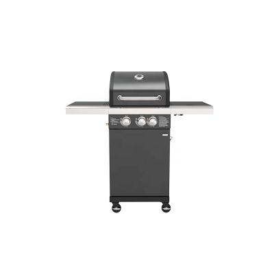 China Easily Assembled Gas Grill 2 Burner+1 Burner Gas BBQ Grill With Cabinets Wheels Outdoor Stainless Steel Gas Barbecue Grill for sale