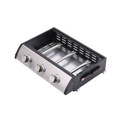 China Easily Assembled Garden 3 Burner Gas Grill Gas Plancha Flesh Frying Pan Home Hot Plate Nonstick BBQ Tools Grill for sale