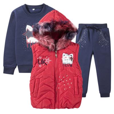 China The style is novel and the workmanship is excellent kids boutique clothing 3pcs winter keep warm fashion girls clothing set for sale