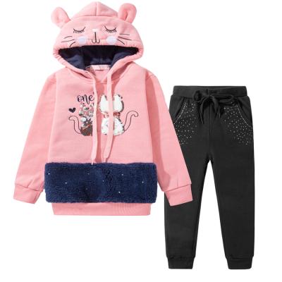 China The style is novel and the workmanship is excellent high quality children's Autumn Kids Girls Hoodie 2 piece cartoon clothing set for sale