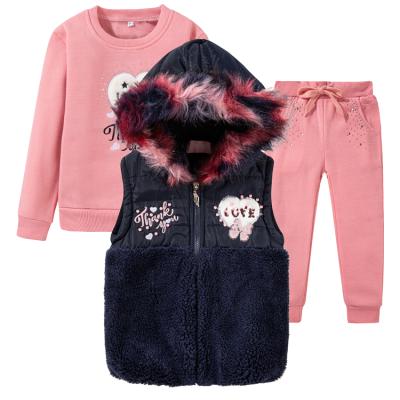 China The style is novel and the workmanship is excellent new knitted polyester cotton girls boutique autumn clothing kids clothes set for sale