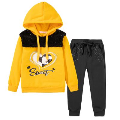 China The style is novel and the workmanship is excellent girls' two-piece suit fashion casual Hoodies fall winter children's clothing set for sale