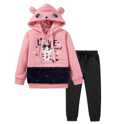 China The style is novel and the workmanship is excellent printed polyester cotton fabric for kids girls fall boutique clothing kids clothes set for sale