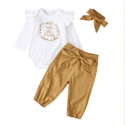 China Anti-wrinkle factory stock baby clothes set girl with wholesale price for sale