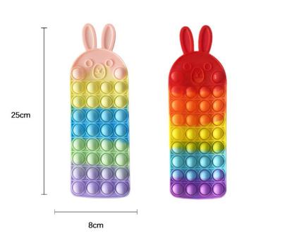 China Sensory Rabbit Pen Bag Office Stationery Organizer Toy Easter Easter Bunny Pencil Case Bubble Pencil Case K33 for sale