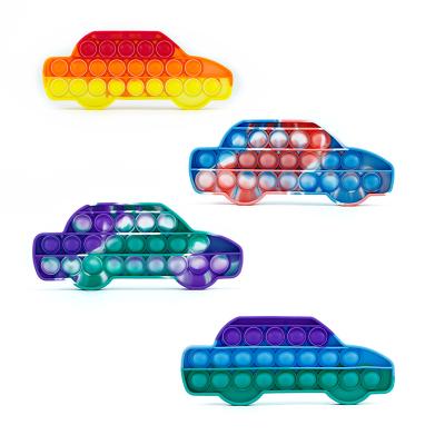 China Relieve A3666 Sedan Press Bubble Sensory Car Shaped Push Toy Autism Kids Automobile Toys Push Person for sale