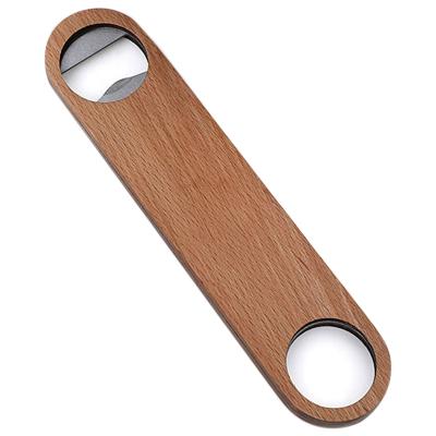 China Z390 Wooden Bottle Opener Vintage Wooden Stocked Handle Opener Bar Tools Kitchen Accessories for sale