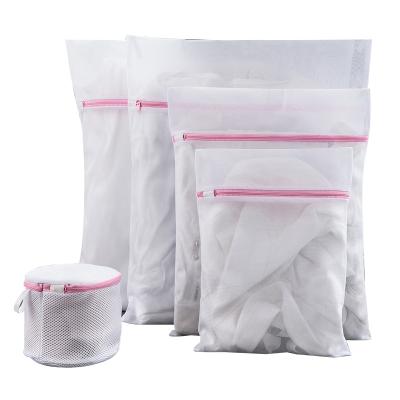 China Craftsman A3778 Mix Size Wash Bra Fabric Lingerie Package Polyester Bags Laundry Mesh Bags With Zipper for sale