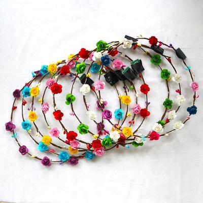 China G28 Party Hair Accessories LED Flower Plastic Crown LED Headbands Decorative Flashing Garland / for sale