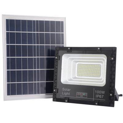 China IP67 Waterproof Garden Dusk To Dawn Solar Floodlight Projector Reflector 100W LED Solar Flood Light for sale