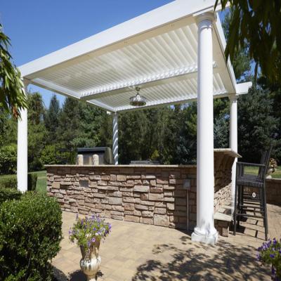 China Modern Automatic Patio Gazebo Outdoor Aluminium Pergola Opening Louver Roof en venta