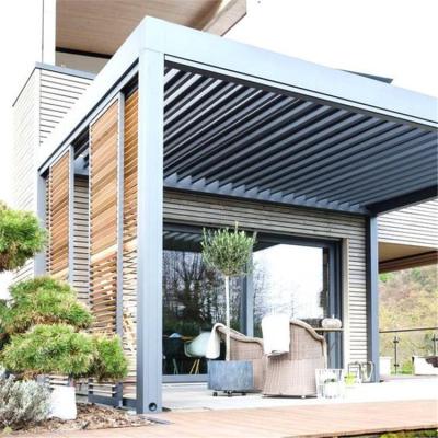 China Modern Style Outdoor Garden Motorized Aluminium Louver Roof Pergola en venta