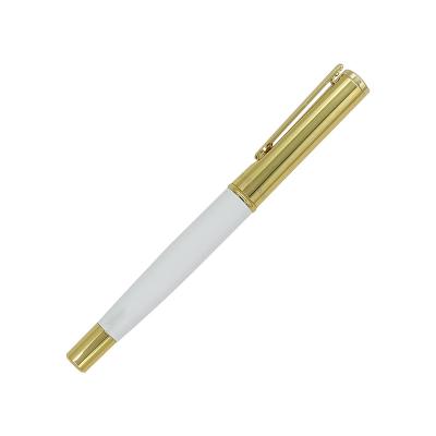 China Hat Off Business Luxury Gift Advertising Golden Heavy Metal Roller Pen Tip Pen With Custom Logo for sale