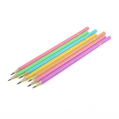 China 2022 Factory Smooth Writing China Standard Colored Pencils Custom Logo Wooden Pencil HB Pencil Without Eraser For Gifts for sale