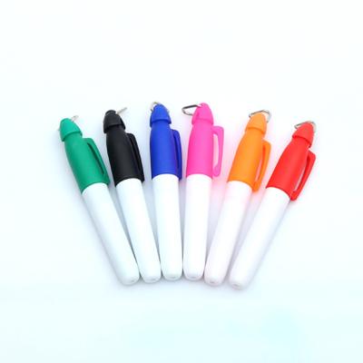 China Soft Marking Set of Mini Alcohol Permanent Markers Pen Golf Colored Marker Pen with Triangle Key Chain Clips for sale