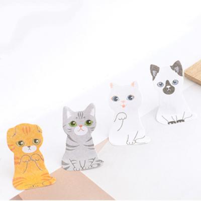 China Loose Leaf Animal Shaped Creative Cardboard N Times Sticky Notes Cat Sticky Notes Cute for sale