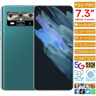 China Dual Unlocked Mobile Phone P50 Pro Android 10.0 SIM Card List 7.3 2021 New Smartphone 8GB+256GB for sale