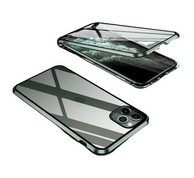 China Magnetic Phone 11 pro Max Pro Max Cover Device Case Aluminum Material Tempered Glass X/XR/XS/XS Max/11/11 Pro/11 Case Screen for sale