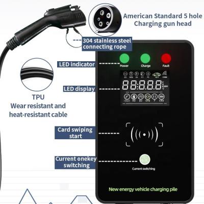 China RFID AC EV Charger 3 Phase 1 Phase 7kw 11kw 22kw Electric Car Wallbox Fast Charging Wallbox Stations With Card Swiping Start FN-MB204 for sale