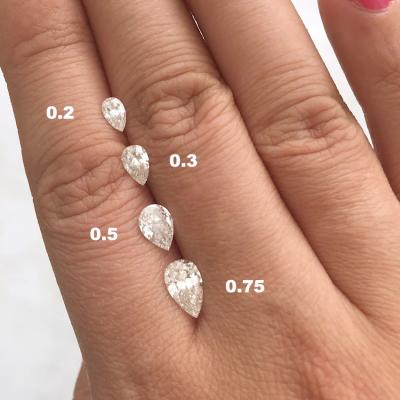 China Round Cut Lab Grown Loose Melee Diamonds HPHT 1.6x1.8-6.8x7.2mm 0.01 To 0.68ct White Pear Shape for sale