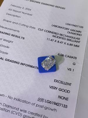 China 6.06ct Fancy Intens blauw Laboratorium gegroeid Diamanten Stralend Briljant Gesneden Te koop