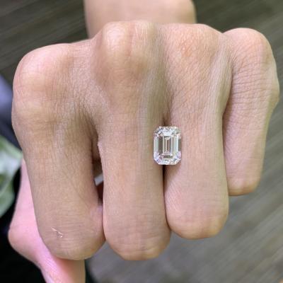 Cina 3.52CT Smeraldo Taglio Diamante Coltivato in laboratorio VVS2 Chiarezza E Colore in vendita