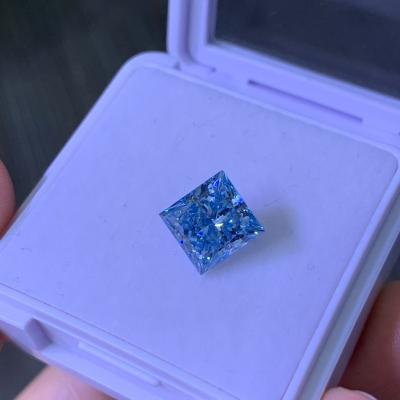 中国 3.2CT ファンシー インテンスブルー VS1 2EX CVD ラボ ダイヤモンドプリンセスカット 販売のため