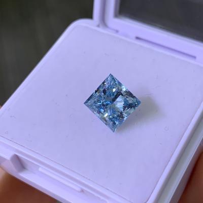 中国 3.22CT ファンシー インテンスブルー VS2 2EX CVD ラボ成長ダイヤモンドプリンセスカット 販売のため