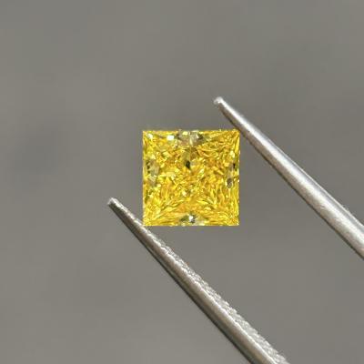 Cina 1.15ct Diamanti coltivati in laboratorio Giallo Princess Cut Diamanti CVD VVS2 2EX N IGI in vendita