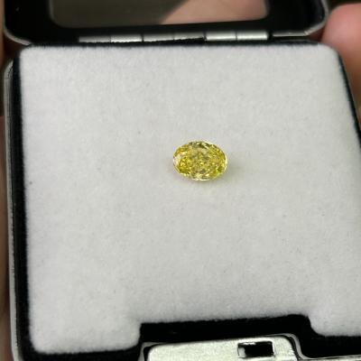 China Fancy Vivid Yellow Lab Grown Diamonds HPHT VS2 1.02 Carat Oval Cut for sale