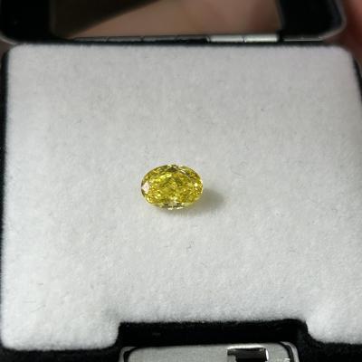 China 1.18ct Oval gesneden HPHT Lab Diamonds Fancy Vivid Yellow VVS2 2VG N IGI gecertificeerd Te koop