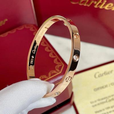 Cina 18k Massiccio Oro Braccialetto 4 Diamante Braccialetto d'amore 0,42 carati Gioielli di diamanti naturali in vendita