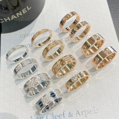 Cina Love Wedding Band Diamante Replica Pavimentata Anelli di Fidanzamento 18K Oro in vendita