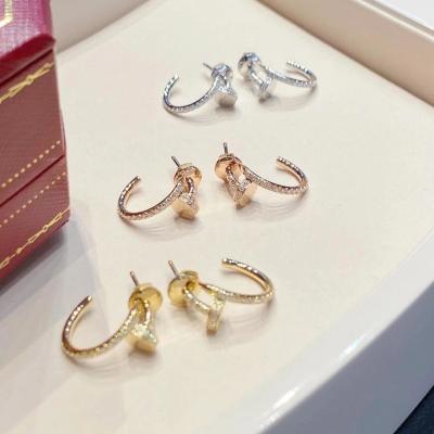 China Natural Diamond 0.51 Carats Nail Earrings 18k Solid Gold Earrings VS GH for sale