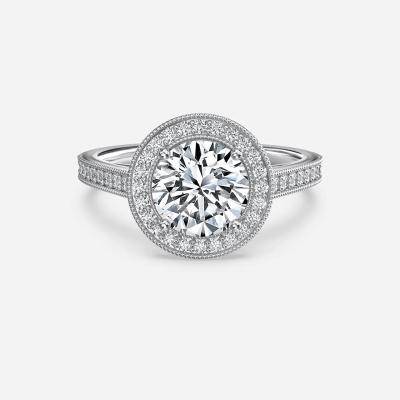 Chine IGI Lab Cultivé Halo Diamond Ring VVS Clarité HPHT Coupe de poire à vendre