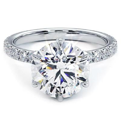 Chine Lab Diamond Wedding Band VVS Clarité HPHT Ronde découpée en laboratoire Anneau de diamant cultivé à vendre