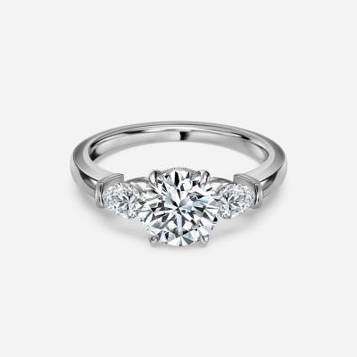 China Lab Diamond Wedding Band VVS Clarity HPHT Round Cut Lab Grown Diamond Ring Anel de casamento de diamantes à venda