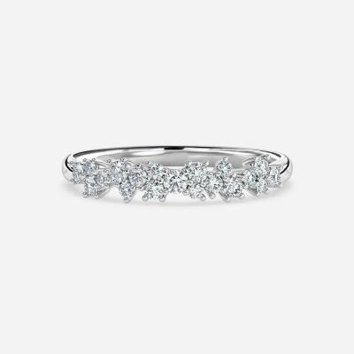 China Lab Diamond Wedding Band VVS Clarity HPHT Round Cut Lab Grown Diamond Ring Anel de casamento de diamantes à venda