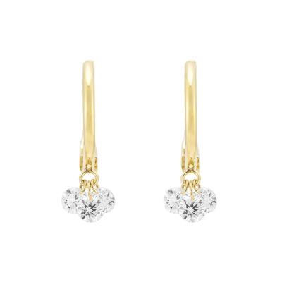 Chine 0.4 carats VVS HPHT Lab de coupe ronde créée boucles d'oreilles en diamant en réglage de broche à vendre