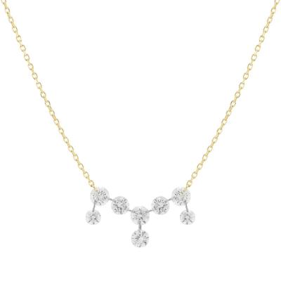 Chine Collier en or massif de 18K 14K 10K Clarité CVD Coupe ronde Bezel Diamant cultivé en laboratoire à vendre