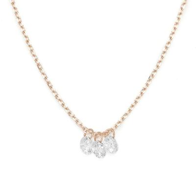 China DEFGH 18K 14K 10K Solid Gold Clarity CVD Round Cut Bezel Lab Grown Diamond Necklace for sale