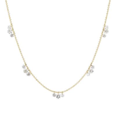 China 18K 14K 10K Solid Gold Clarity CVD Round Cut Bezel Lab Grown Diamond Necklace for sale